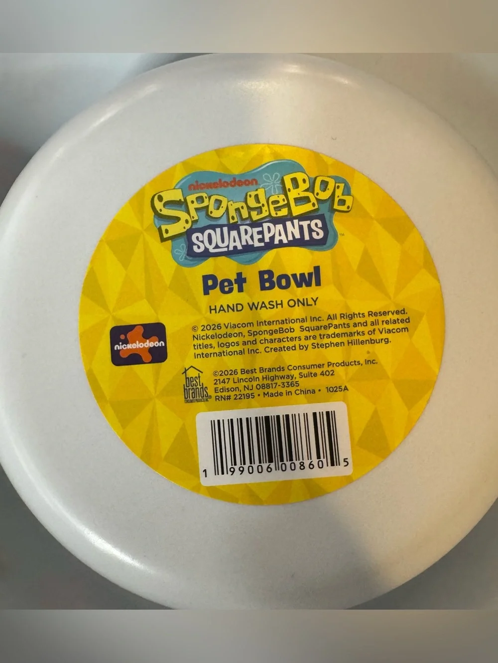 SpongeBob SquarePants Yellow & White Pet Bowl Patrick star playing dog feeding